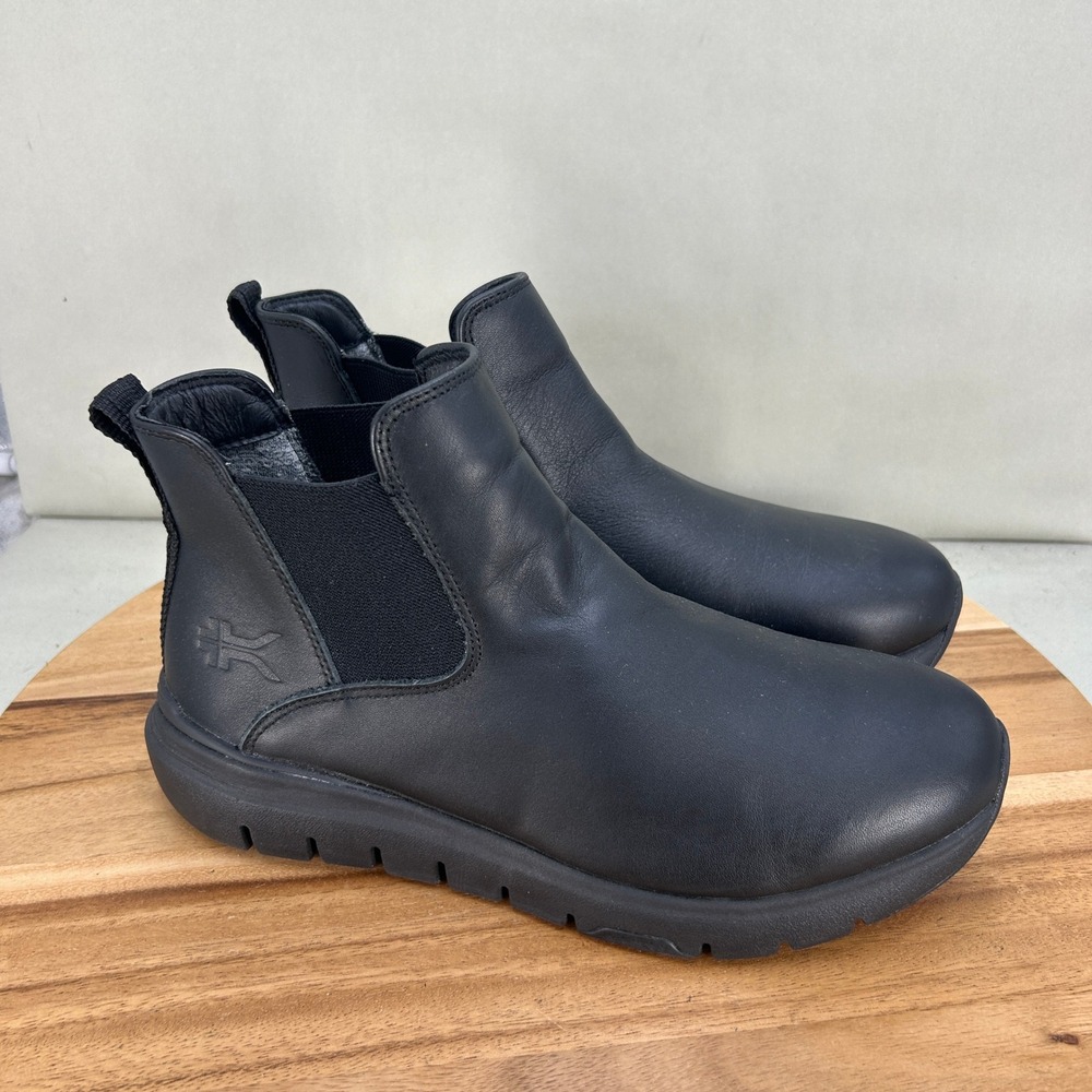 Kuru Luna Womens 11 Black Leather Chelsea Ankle Boots Orthopedic Comfort